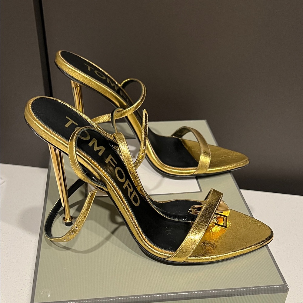 Tom Ford Metallic Gold Heels - Picture 8 of 8